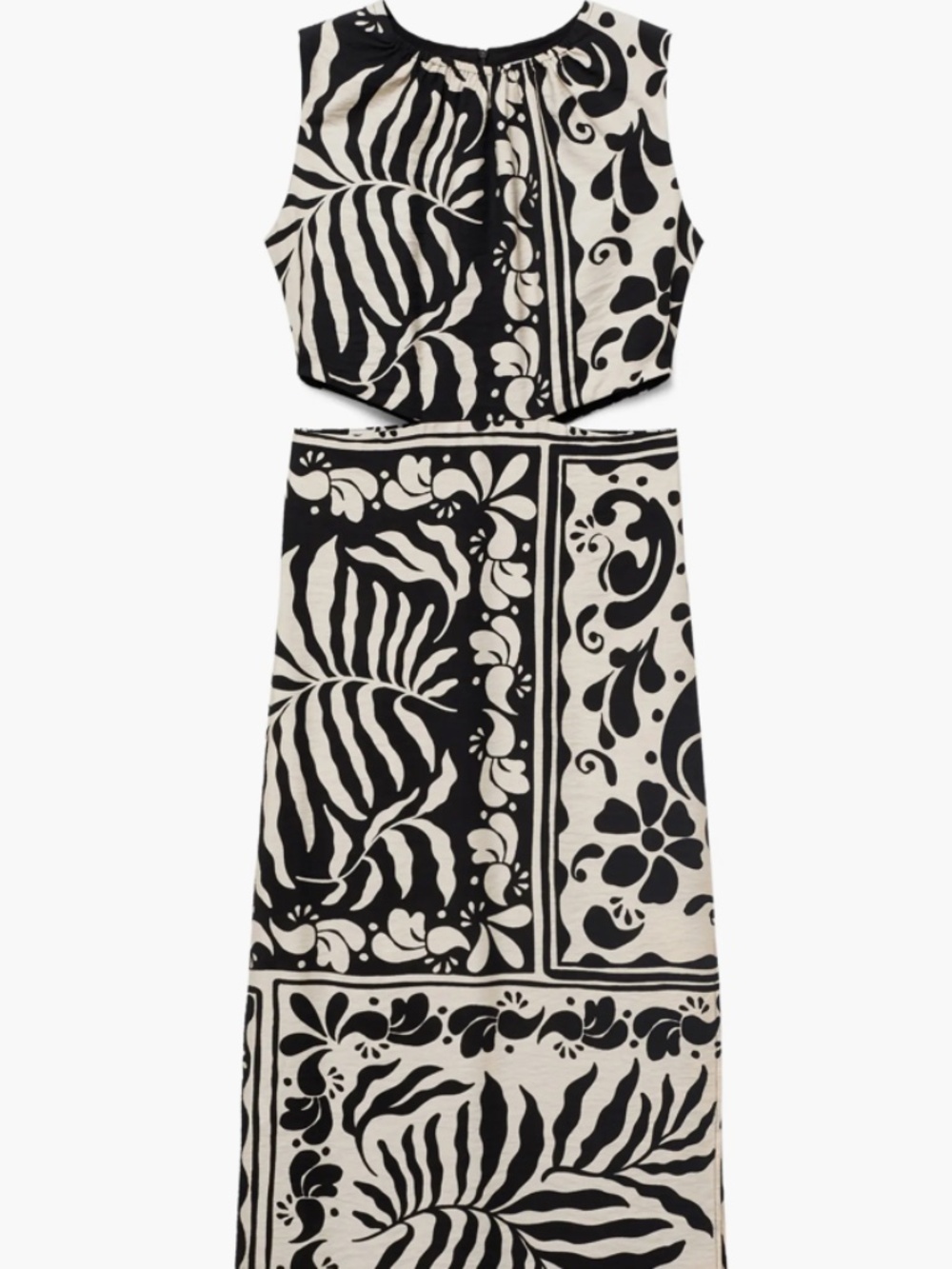 MANGO Side Cutout Sleeveless Midi Dress